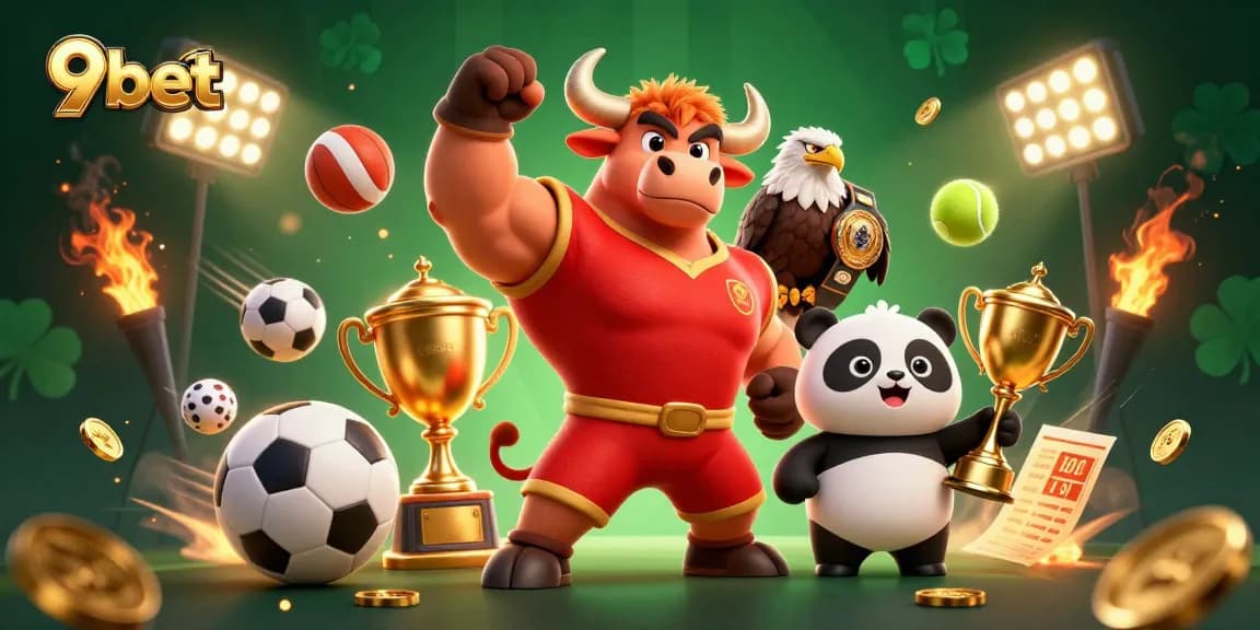 Experience the excitement of sports betting with 9bet featuring dynamic characters and game elements.