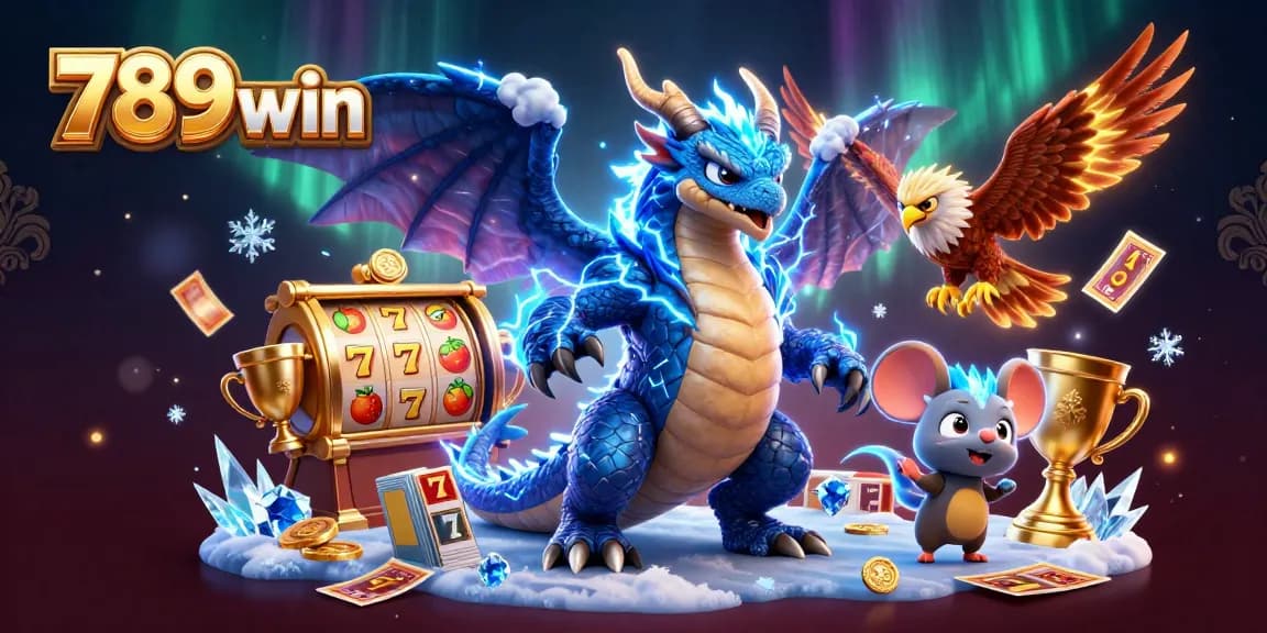 Experience thrilling excitement with 789win's vibrant casino adventure featuring animated dragons and slot games.