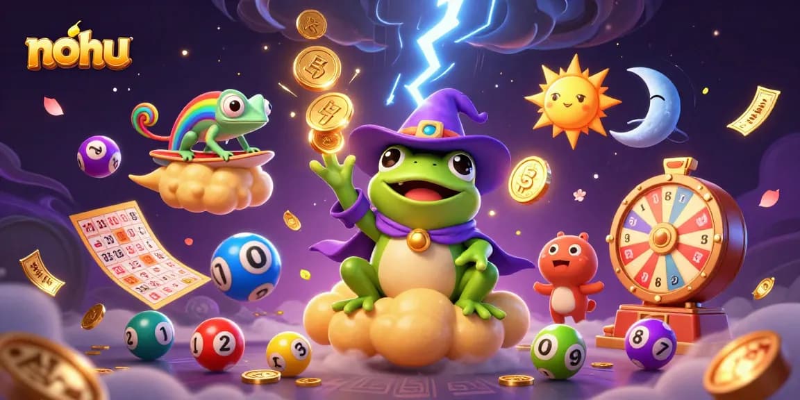Nohu offers exciting lottery experiences with colorful balls and a cheerful weather wizard