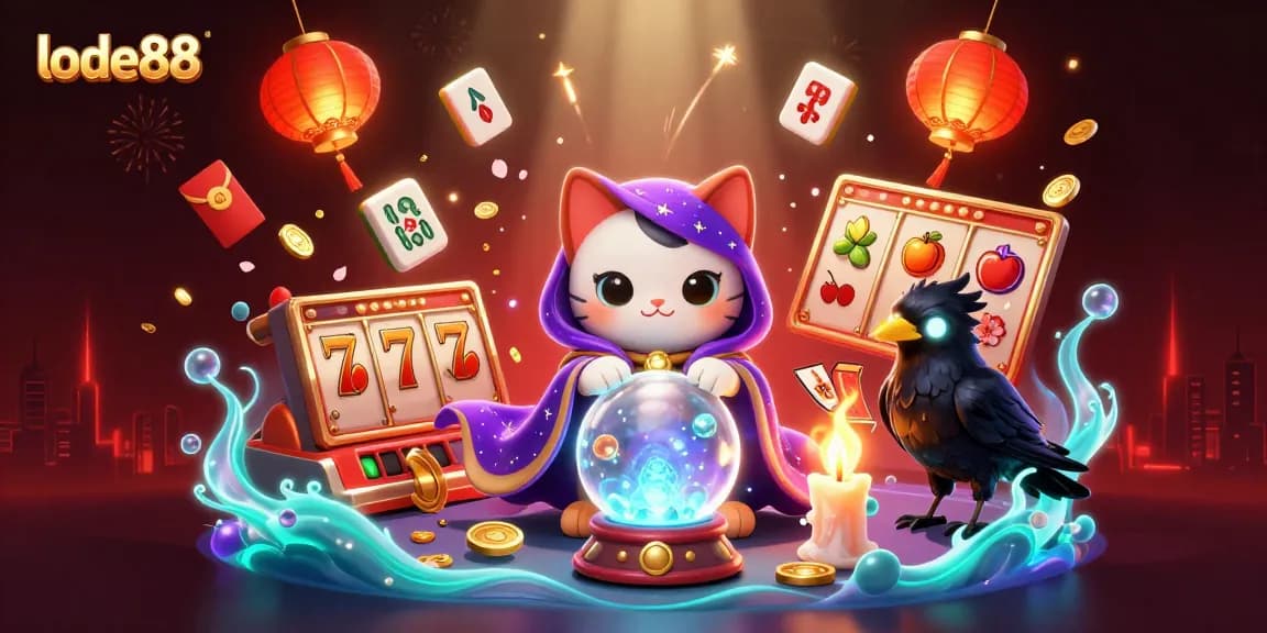 Engage with the mystic lode88 scene, featuring slot reels and magical characters.