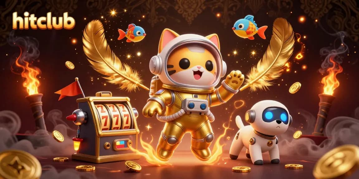 Experience hitclub with a captivating scene of a space astronaut cat and gaming elements.
