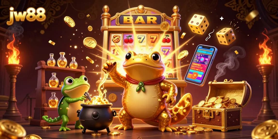 Win big at jw88 with vibrant 3D casino illustration showcasing thrilling moments in gaming