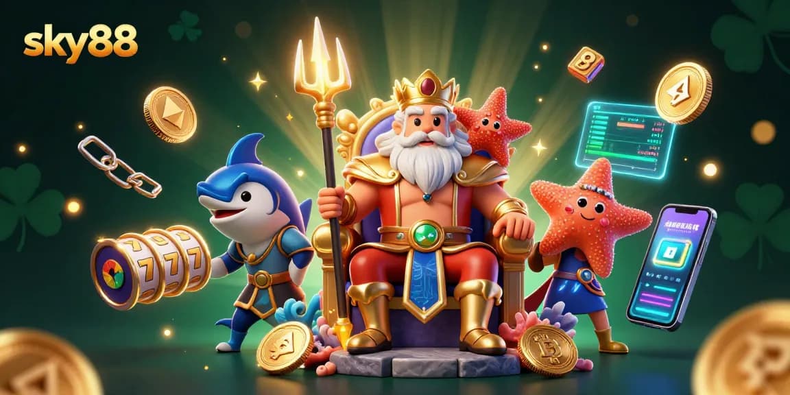 Experience thrilling gaming adventures at sky88 with vibrant slot reels and dynamic casino elements.