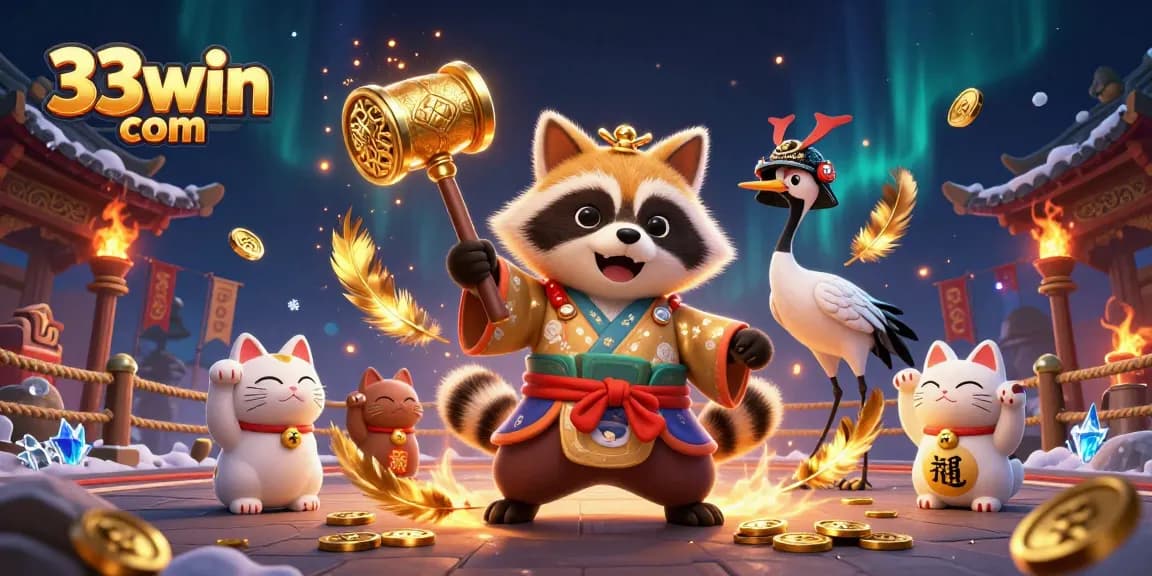 Experience winning gameplay at 33win com with our vibrant 3D casino illustration.