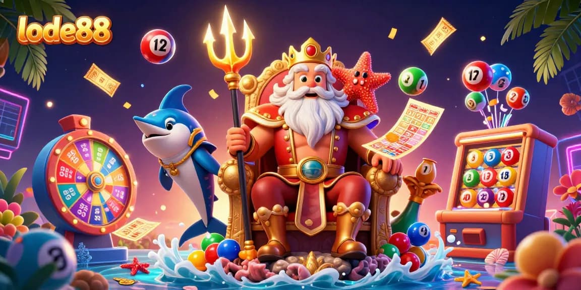 Engage with the vibrant world of lode88's online casino, featuring Neptune and thrilling lottery elements.