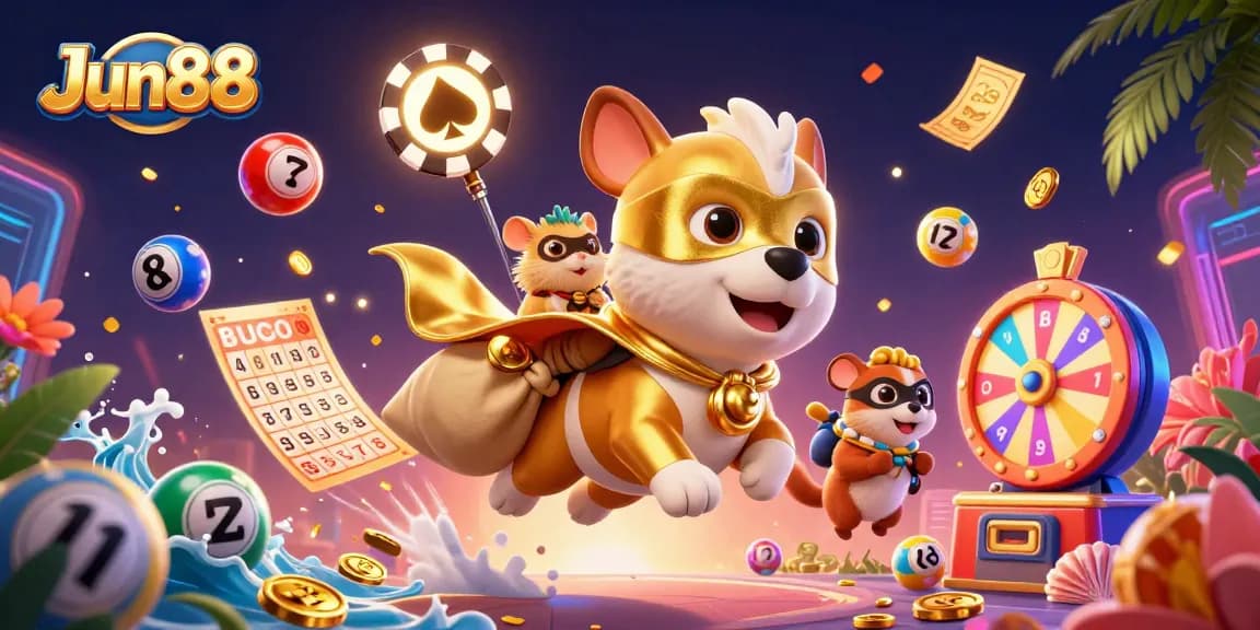 Experience thrilling gameplay with Jun88 as a superhero dog and sidekick rescue gold coins in a vibrant casino!