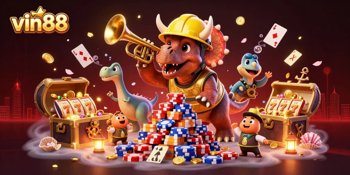 Win big with vin88 in a vibrant casino scene filled with exciting games and celebration.