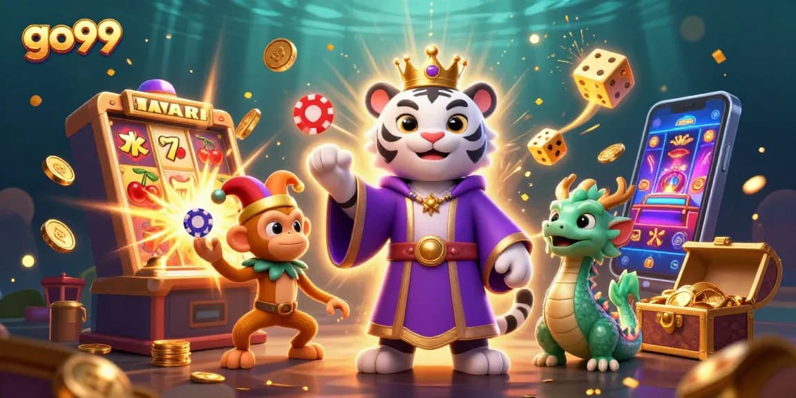 Experience thrilling wins at go99 with vibrant slot machines and charming cartoon characters.