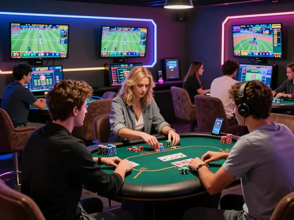 Exciting online gambling experience with 8kbet players engaged in casino games and sports betting.