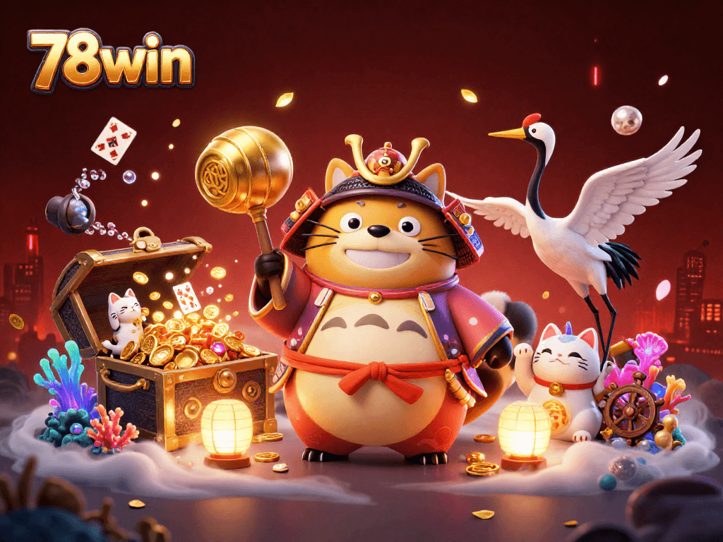 Experience thrilling gaming adventures at 78win with colorful characters and exciting casino elements.