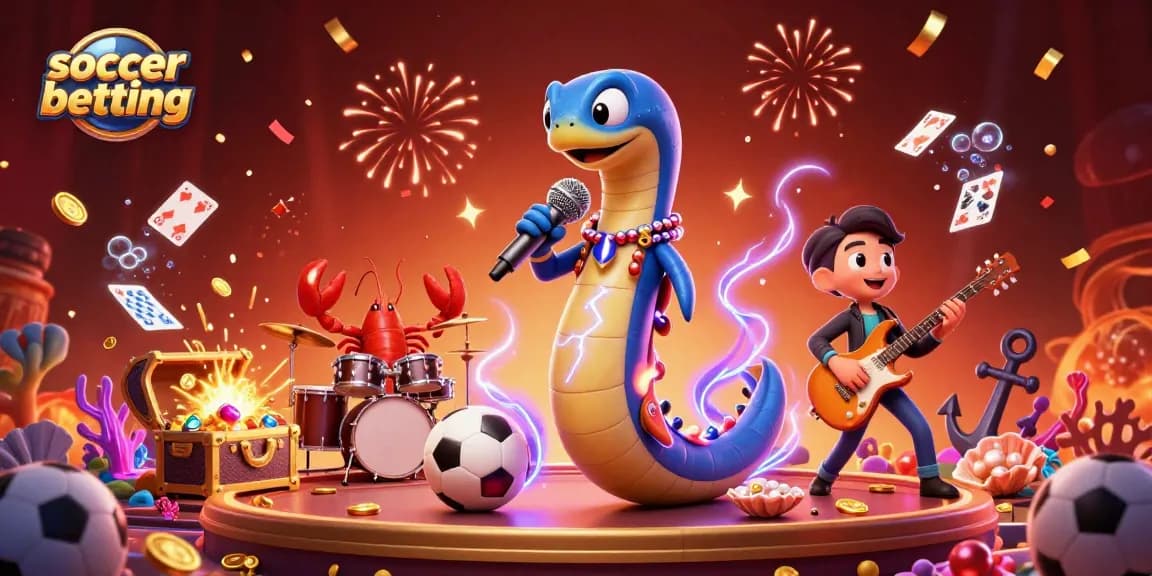 Engage in soccer betting with an electrifying underwater casino scene featuring dynamic characters.