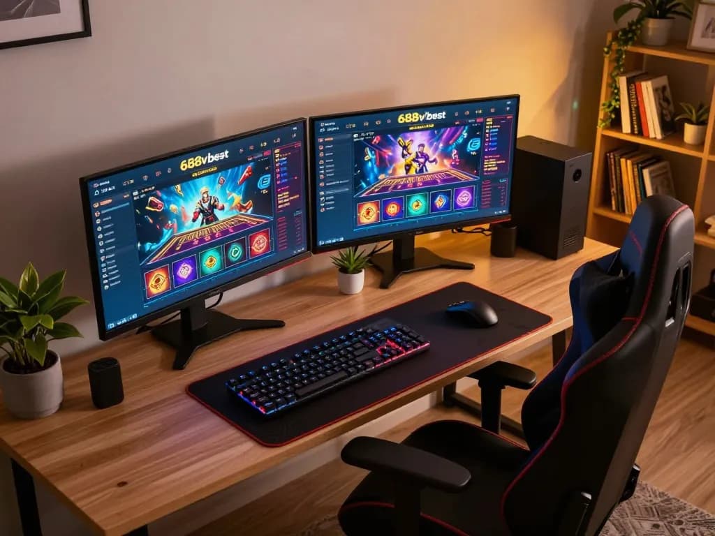 Engaging online gaming setup demonstrating 688vbest's exciting casino options and strategic gameplay.