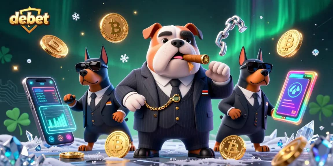 Experience debet gaming with mafia characters and vibrant 3D coins in a thrilling casino scene.