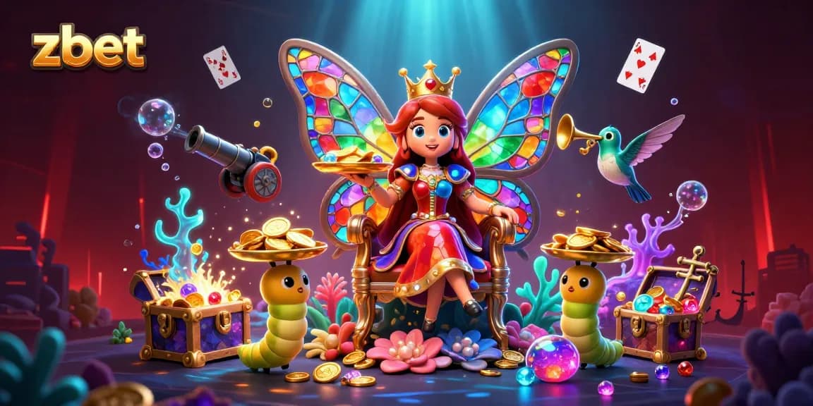 Experience exciting gaming at ZBET, featuring vibrant characters and diverse casino elements.