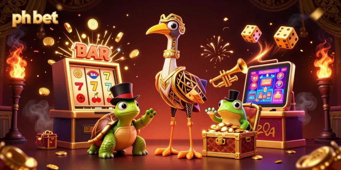 Engage with dynamic ph bet gaming experience through a vibrant 3D casino illustration