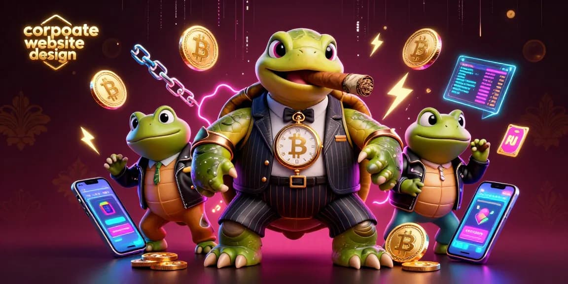 Boost your corporate website design with gambling strategies by engaging characters in a vibrant casino scene.