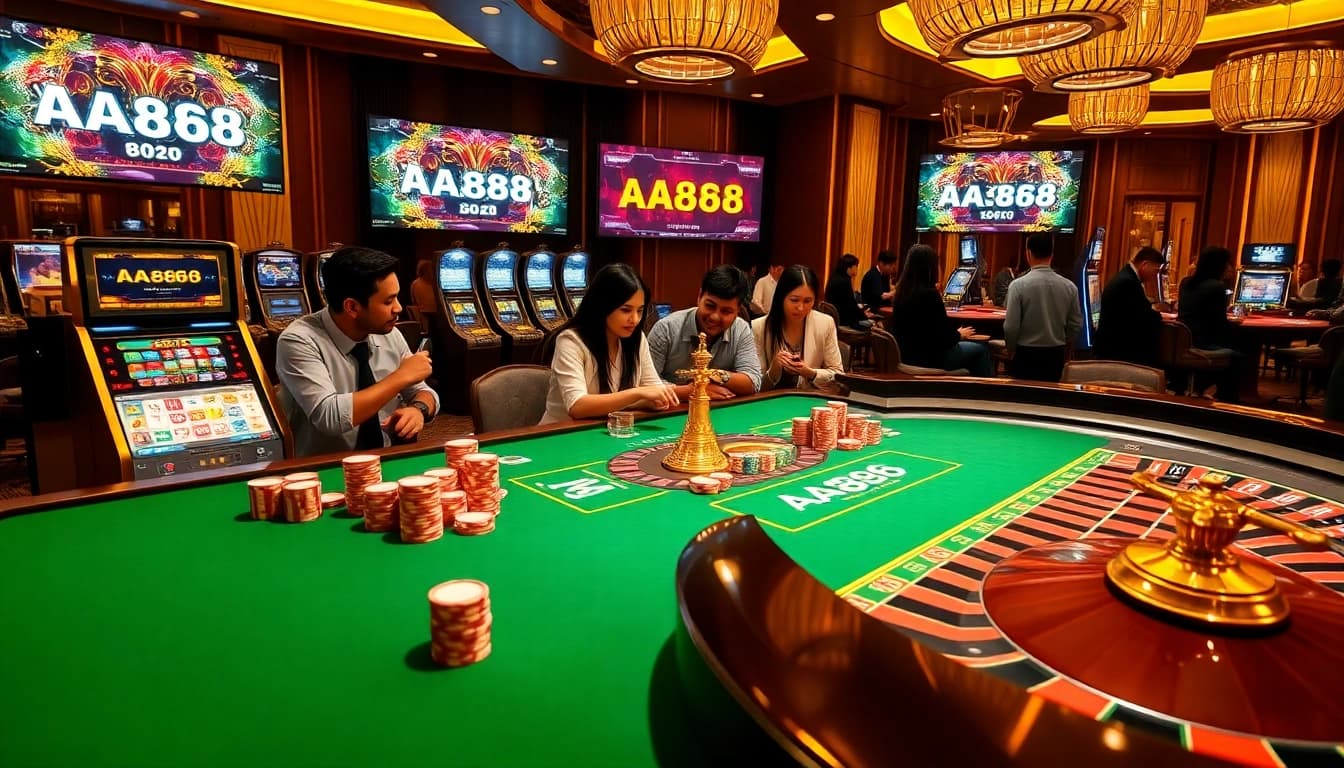 Viva a emoção na AA888 com mesas de cassino vibrantes e um ambiente de jogo de alto nível.