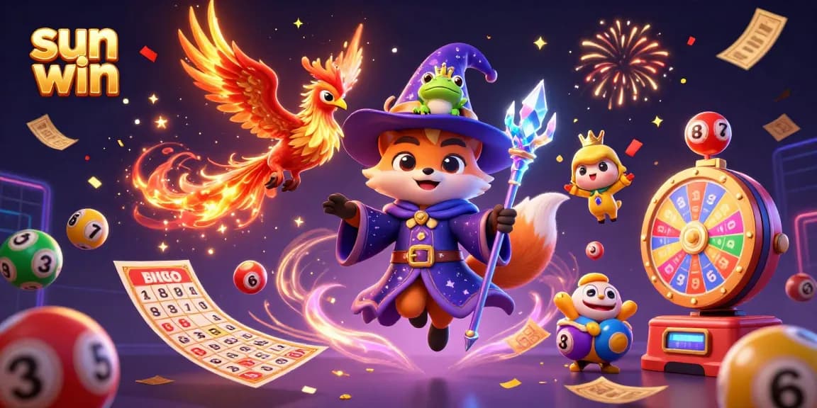 Experience the excitement of sun win with an enchanting illustration featuring vibrant casino elements.