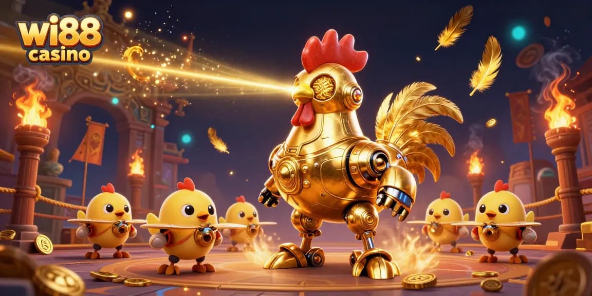Bet big and win at wi88 casino with the ultimate gambling scene featuring futuristic characters.