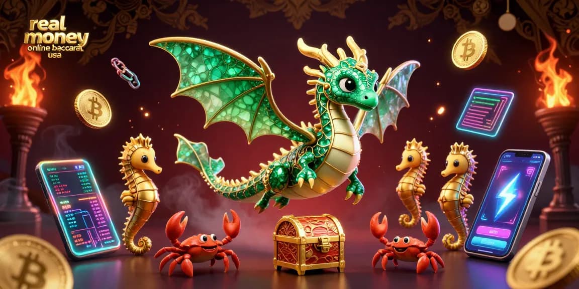 Engage with real money online baccarat usa through vibrant 3D digital casino illustration showcasing excitement and elegance.