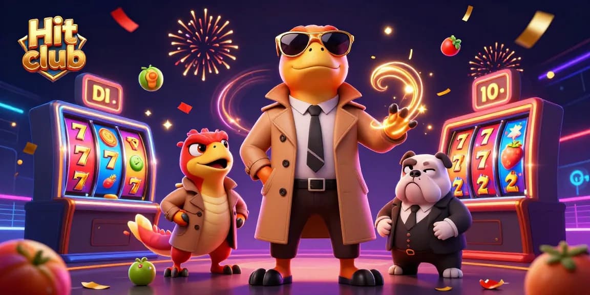 Experience thrilling fun at the Hit club with slot reels and sparkling jackpot counters.