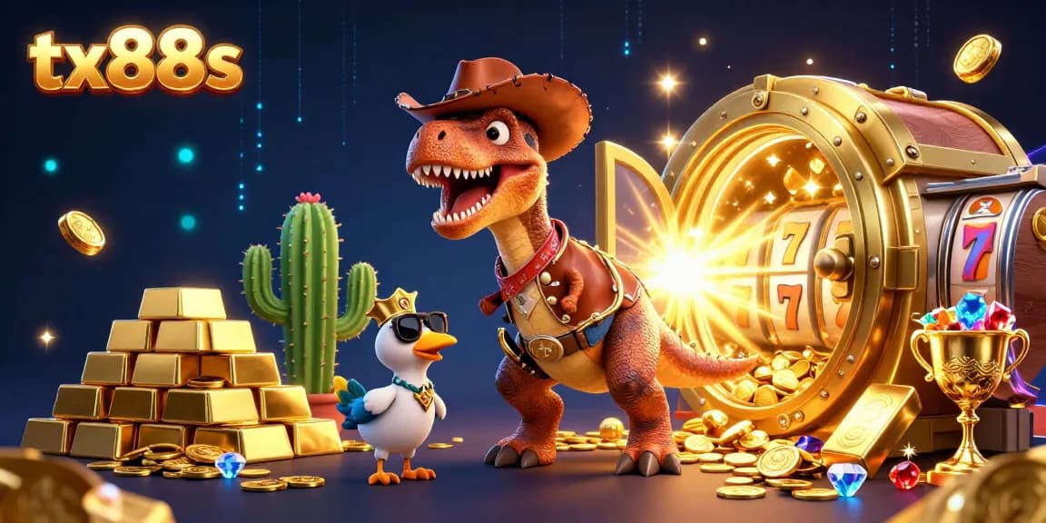 Experience thrilling gameplay at tx88s with a vibrant 3D scene featuring engaging casino elements.