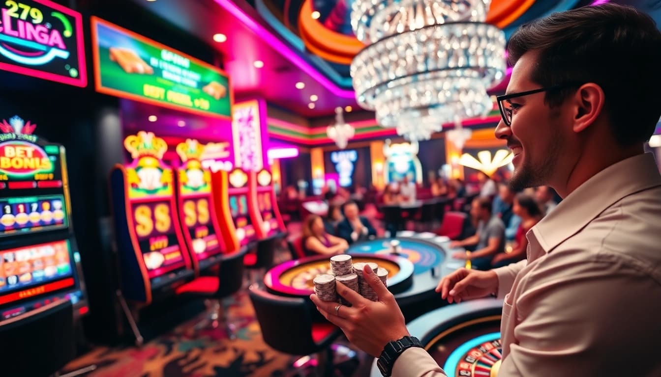 Experience thrilling gameplay with i9 bet at luxurious casino tables featuring vibrant slots and poker.