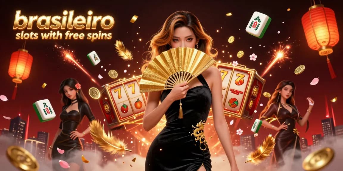 Engage in brasileiro slots with free spins surrounded by vibrant casino elements and magical ambiance.