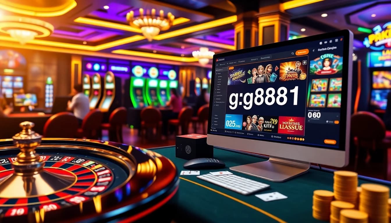 Engage in thrilling online gambling with gg8891 at vibrant casino tables featuring poker, roulette, and interactive slots.