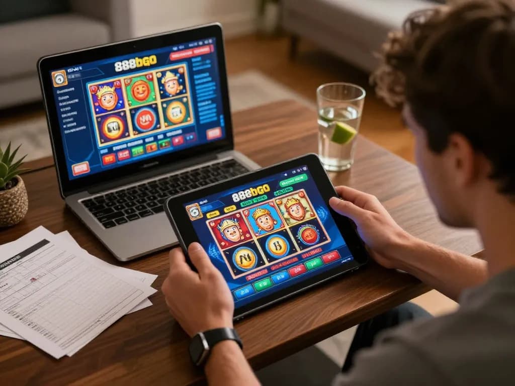 Player engaging with the 888bgo online platform, highlighting immersive game graphics and responsible gaming.