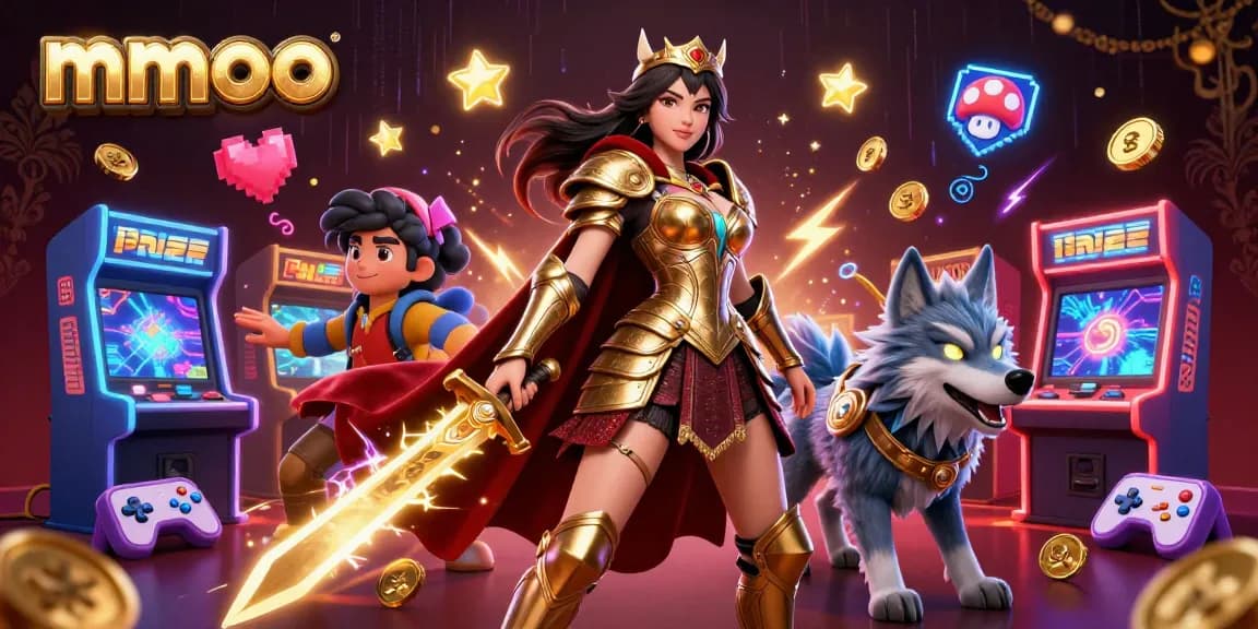 Experience thrilling gaming at mmoo casino with vibrant scenes of battles and rewards.