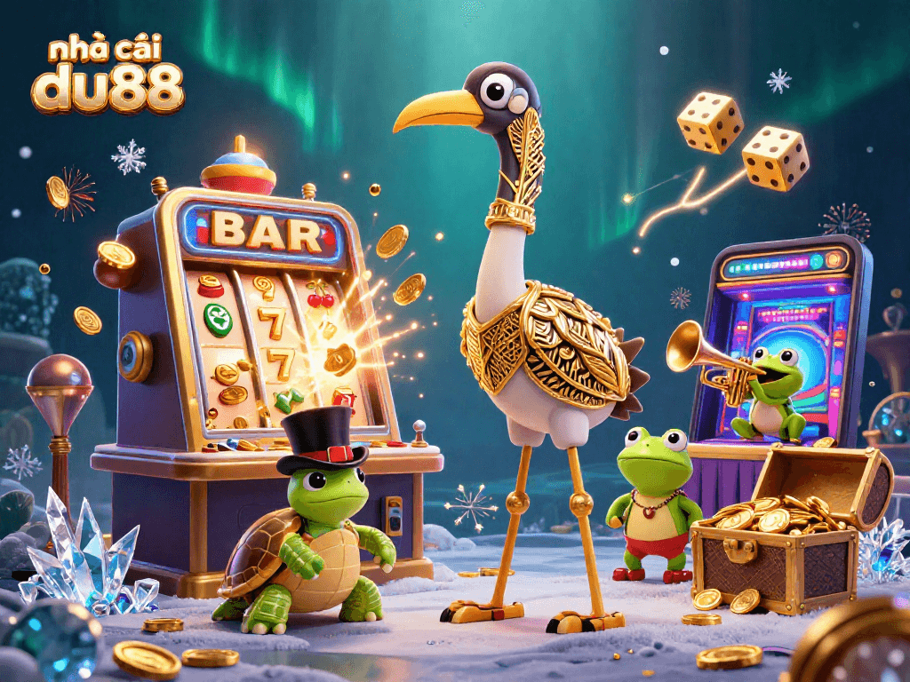 Experience exciting gaming at nhà cái du88 through a vibrant casino scene bursting with action and rewards.