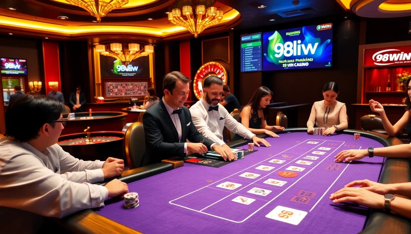 Experience the excitement at 98win8v.com, featuring engaging blackjack and poker action.