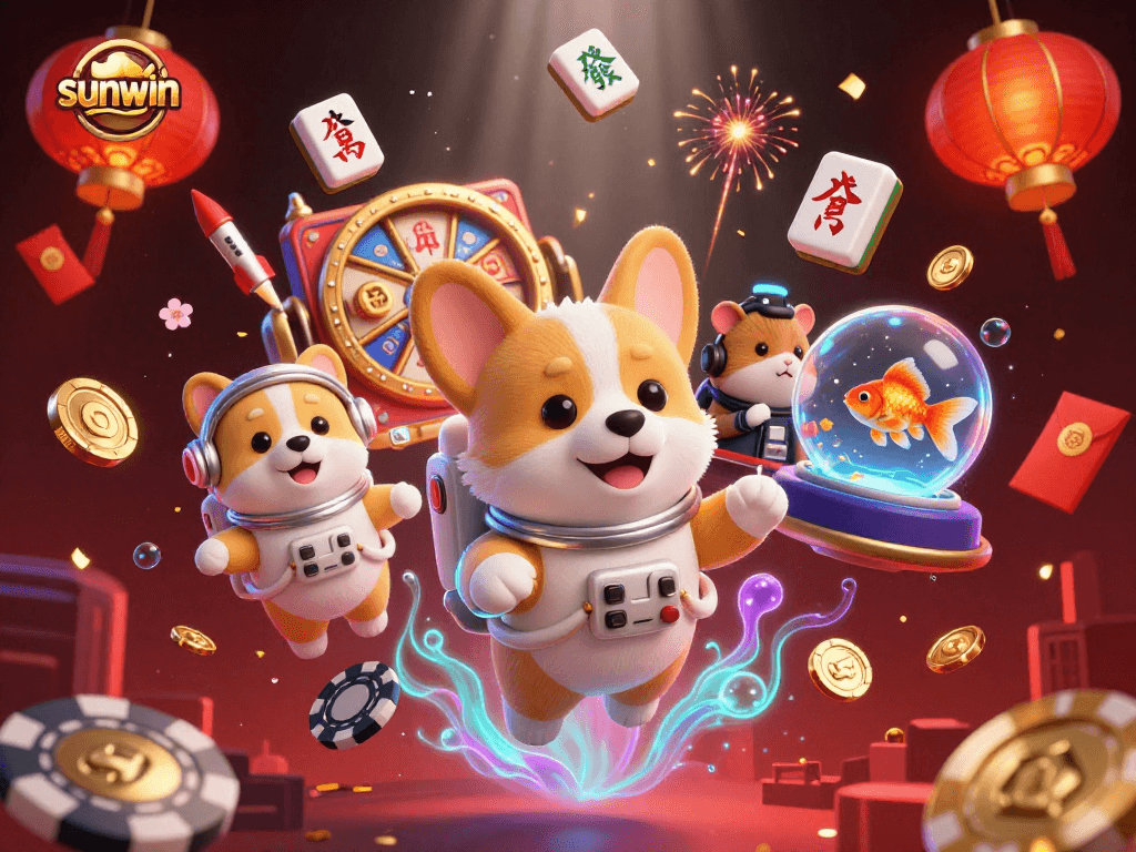 Experience thrilling action at sunwin casino with a vibrant scene of animated characters and rich gaming elements.