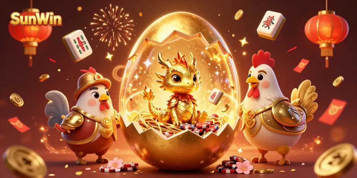 Experience winning moments at SunWin with a dazzling scene of fortune revealed in a 3D casino.