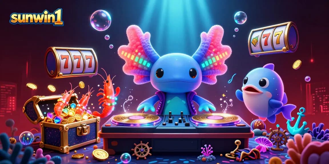 Join the sunwin1 casino adventure with vibrant underwater characters and dazzling game elements.