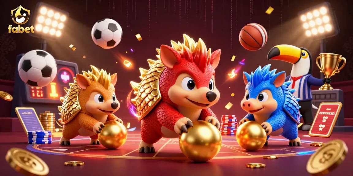 Engage in exciting gameplay at fabet with rival pangolins competing in an action-packed casino scene.
