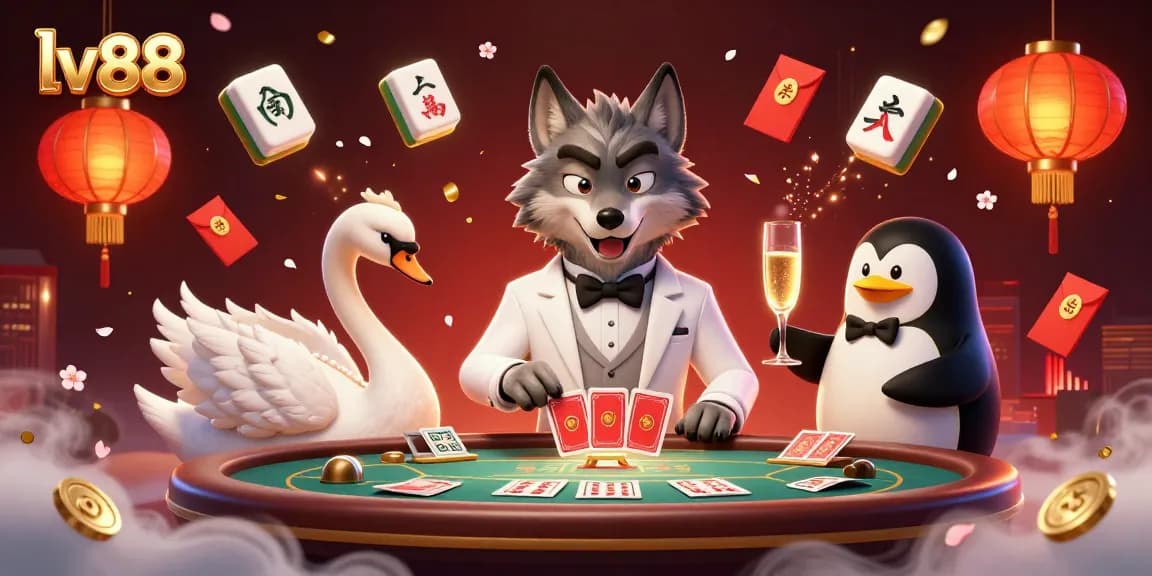 Experience thrills at lv88 with a wolf at baccarat, a card-dealing swan, and a champagne-presenting penguin.