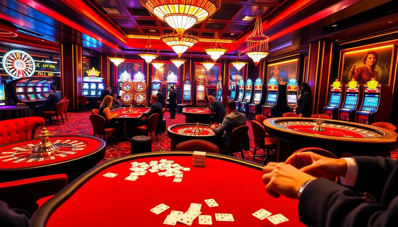Engaged players strategizing at a casino table representing KEO NHACAI's thrilling gambling atmosphere.