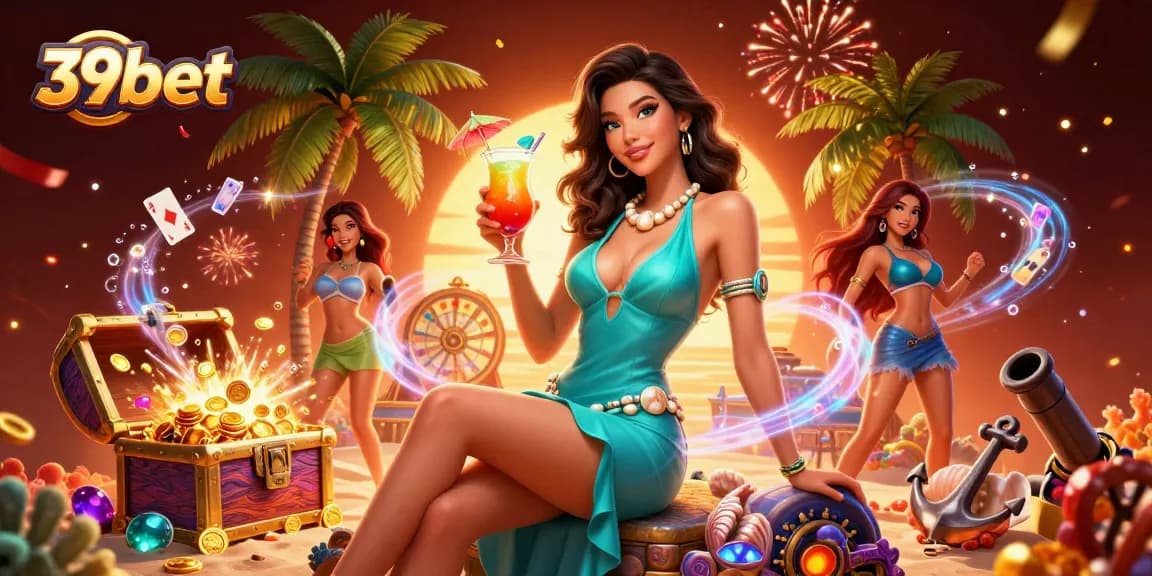 Experience the excitement of winning with 39bet's captivating casino atmosphere featuring exotic elements and rich details.