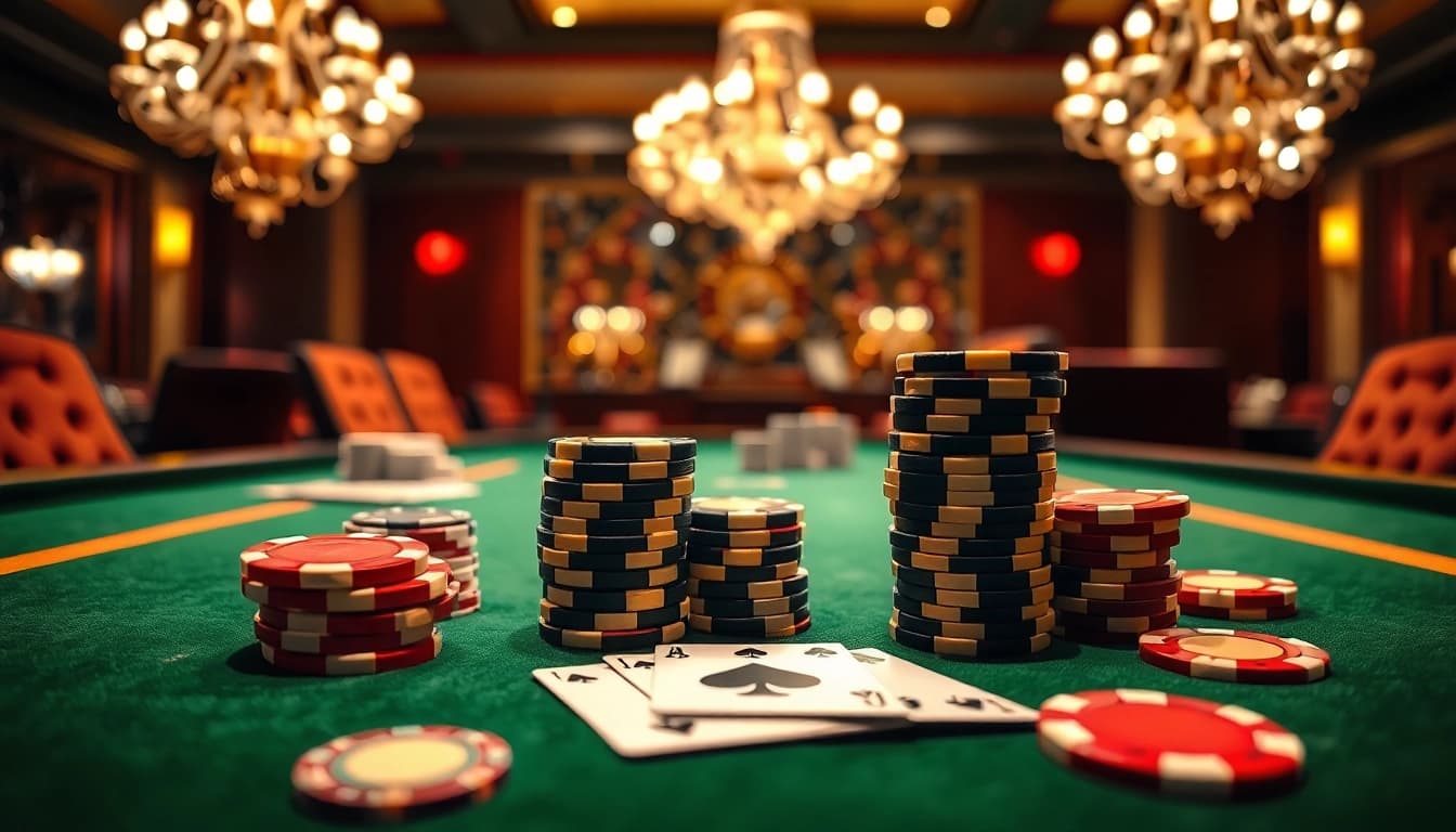 Découvrez les meilleurs bonus casino en ligne avec des jetons de poker sur une table.