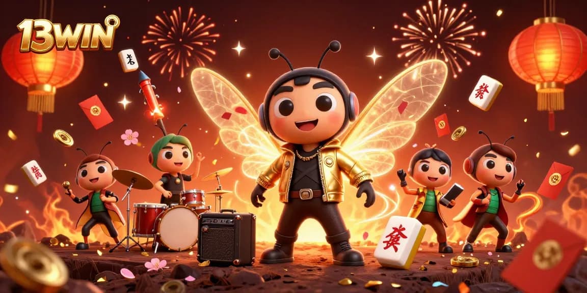 Experience thrilling wins at 13WIN casino with vibrant 3D characters and festive visuals.