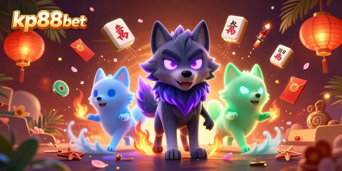 Engage in kp88 bet with vibrant spirits, glowing game elements, and rich casino themes.