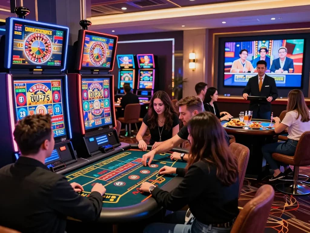 Engaging online gambling experience at KO666 with friends in a luxurious setting.
