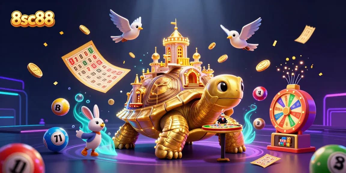 Experience the thrill of winning at 8sc88 with vibrant games and golden rewards in a dynamic casino scene.