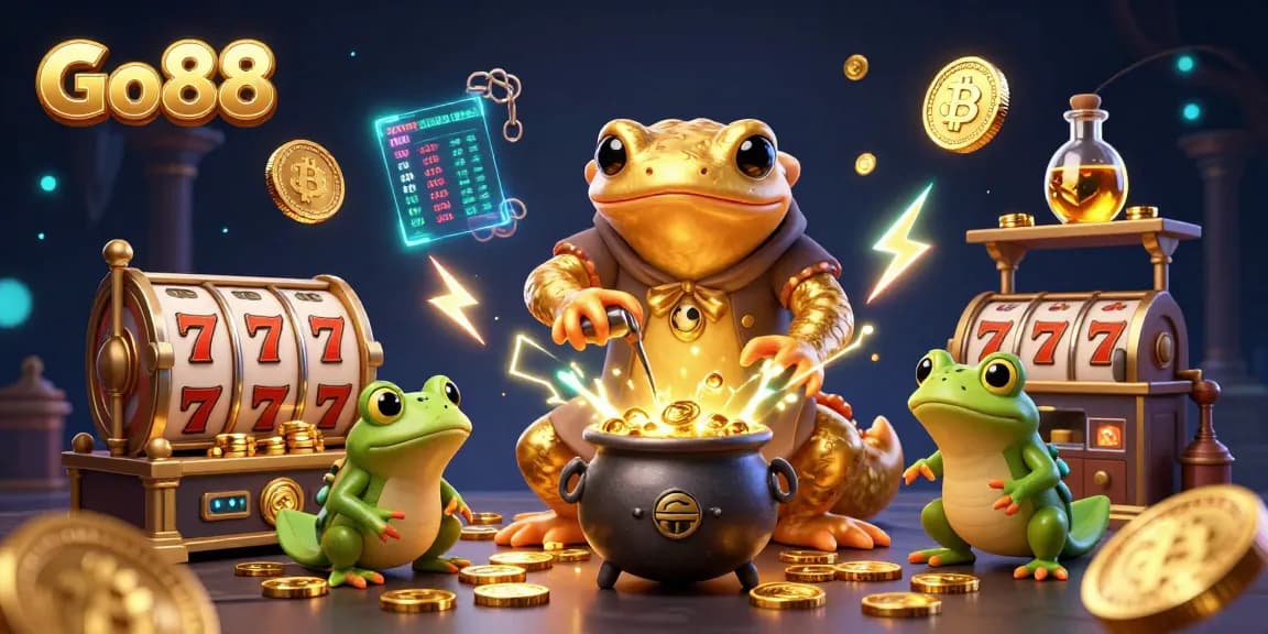 Engage with Go88 in a thrilling 3D casino atmosphere featuring vibrant slot games and magical elements showcasing unique performances.