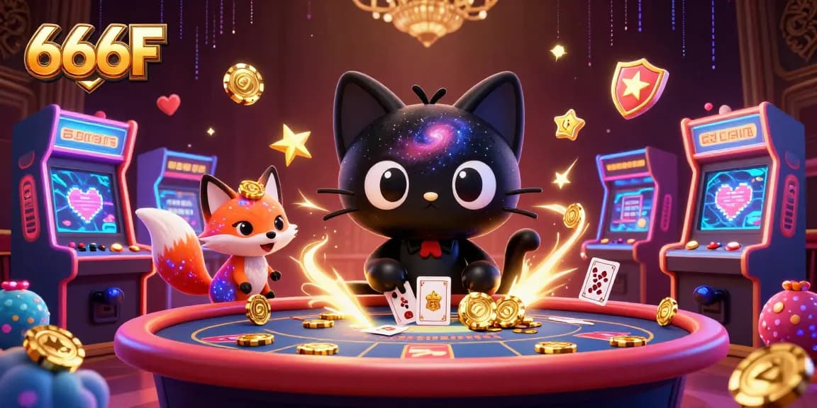 Experience the thrill of 666F's cosmic casino with vibrant characters and animated gameplay elements.