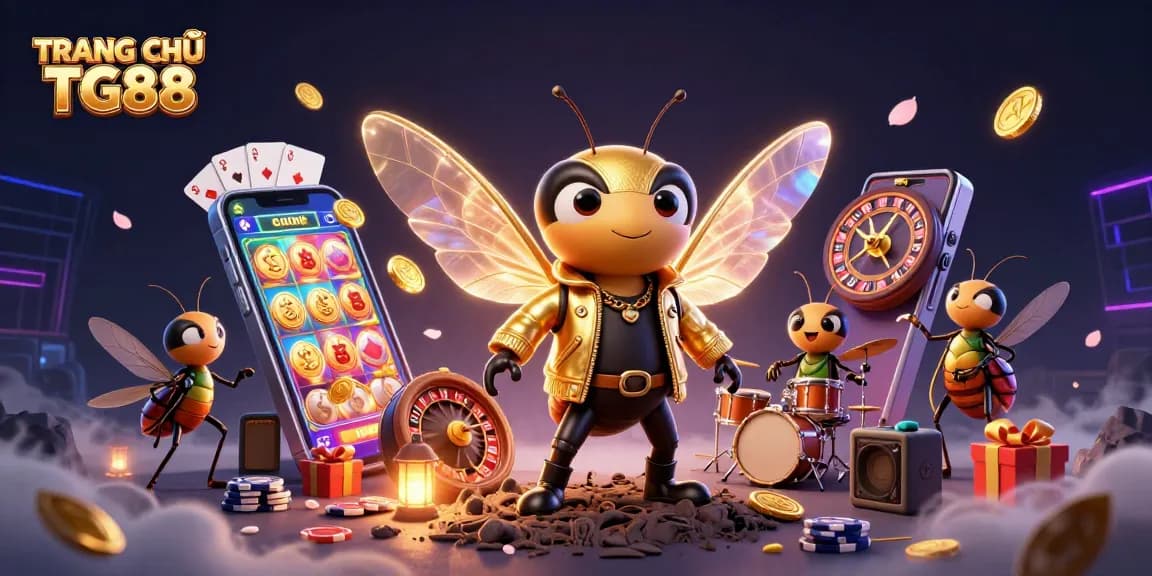 Experience thrilling gameplay at TRANG CHỦ TG88 with lively casino characters and dynamic game elements.