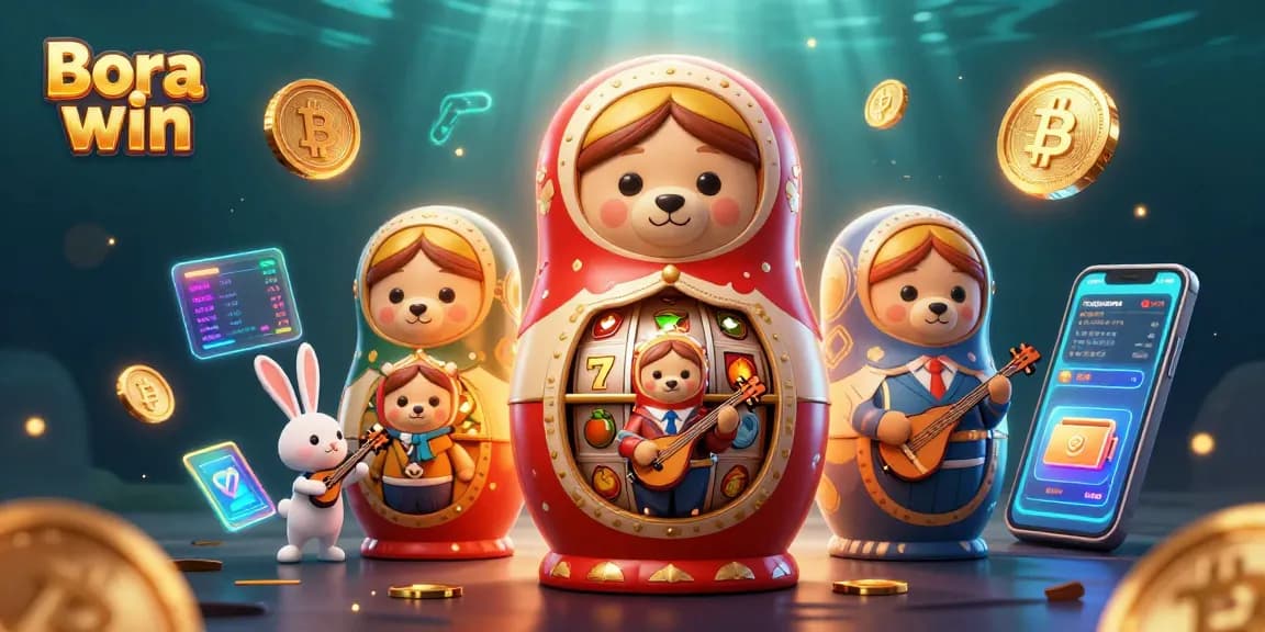 Experimente a emoção de ganhar com o Bora win e jogos de cassino vibrantes em uma cena 3D animada.
