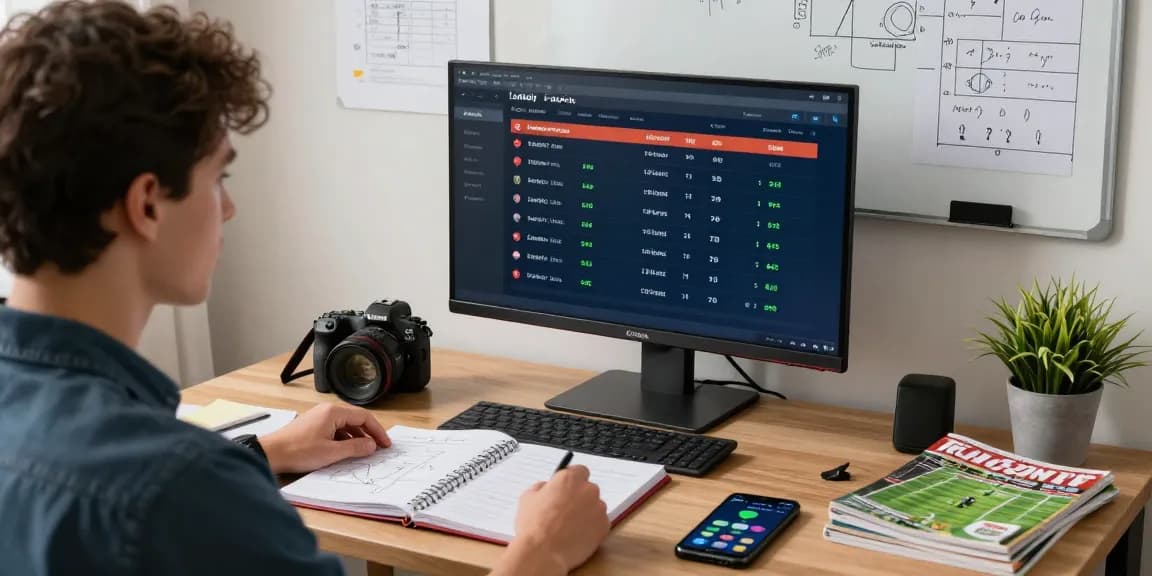 Analyzing football statistics for accurate nhan dinh keo nha cai in a focused home office.